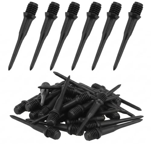 HDFHDF 200 Stück Dartspitzen Kunststoff Softdart Spitzen Dartspitzen Dart Spitzen Soft Weicher Sicherheitspfeil Dart Zubehör Dart Liebhaber Schwarz