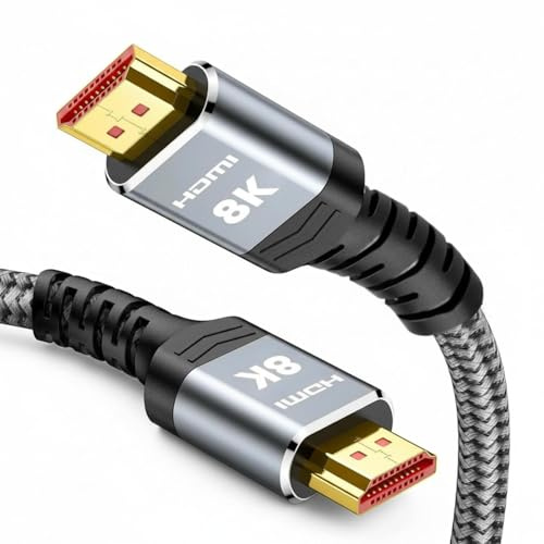 Velozym Cable HDMI 2.1 2 m, 48 Gbps Ultra High Speed para 8K 60Hz, 4K 120Hz, 2K 144Hz, eARC, HDR dinámico, HDCP, Dolby Atmos, TV, monitor, proyector, barra de sonido, consola