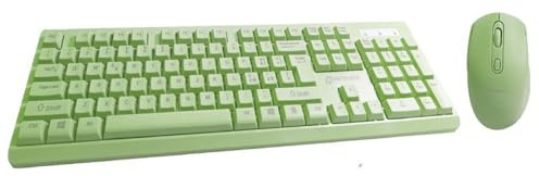 Vetrineinrete® Tastiera più mouse Wireless senza fili con design moderno connessione stabile 5 colori disponibili (Verde)