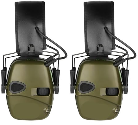 Generico Amplificazione delle cuffie antirumore Cuffie protettive for attività all'aperto(Green 2PCS)