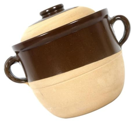 Veemoon Cazuela de Barro y Material de Loza de 2l Doble Asa, Olla para Cocinar Mango Antiadherente Adecuado para Preparar Guisos Cocina