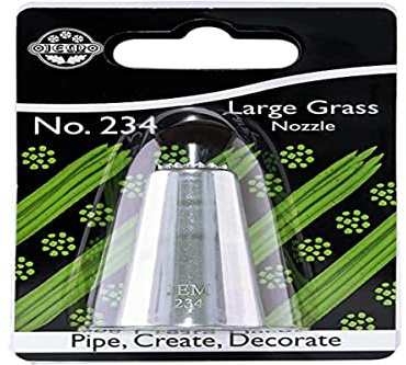 Jem Enterprises Large Grass Piping Nozzle Decorating Tip # 234, Standard, Silver