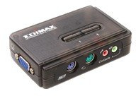 Edimax EK-PAK2 PS/2 KVM Switch - Périphérique d'entrée (PS/2, PS/2, VGA, 100 g, 0-50 °C, 0-90%) Noir