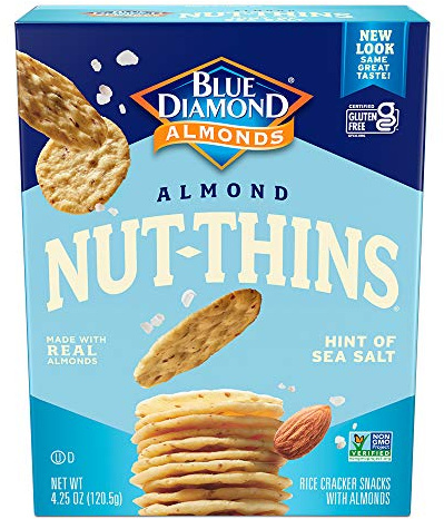 Blue Diamond Gluten Free Nut Thins Cracker Crisps, Hint of Salt, 4.25 oz