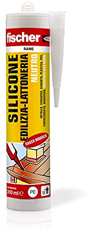 Fischer SBM 310 Rame, Silicone Sigillante Basso Modulo Neutro per Edilizia, Elastico, Inodore, Senza Solventi, Interni/Esterni, Lattoneria, Facciate, Vetrate