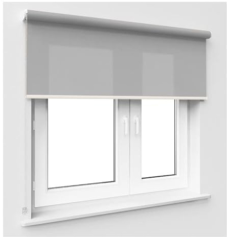 Tropik Home Light Grey Window Roller Blind Choice of 19 Width Sizes, 200cm Drop, 100cm wide (+4.5cm fittings)