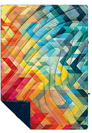 Rumpl The Original Puffy | Printed Outdoor Camping Blanket for Traveling, Picnics, Beach Trips, Concerts | 52 x 75 | Geo, 1-Person