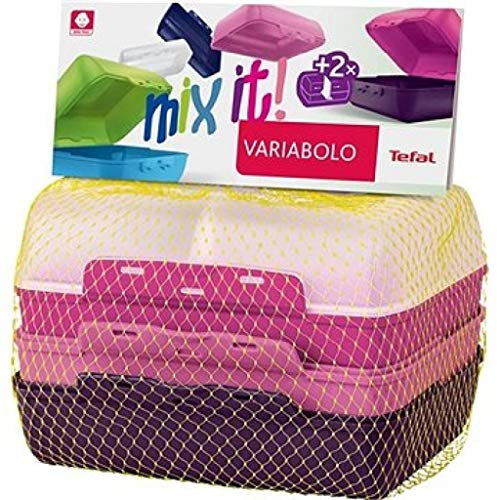 Tefal Variabolo 3er Set Lunchbox mit austauschbaren Deckeln und Boden pink