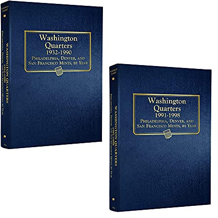 Whitman US Washington Quarter Coin Album Set 1932-1998#9122+9123