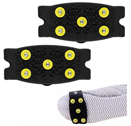 SYT-MD Grödel, 5 Nieten Eisspikes for Schuhe Eisschollen Stollen Steigeisen for Wanderschuhe Outdoor Schneeklettern Anti-Rutsch-Griffe for Schuhüberzüge im Winter Steigeisen