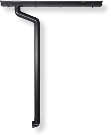 4 Home & Garden Dachrinne Kastenrinne RG 70 Komplettset mit Fallrohr bis 750cm | Typ 200 Fallrohr DN 60 | Kunststoff PVC Anthrazit (Dachlänge bis 250cm)