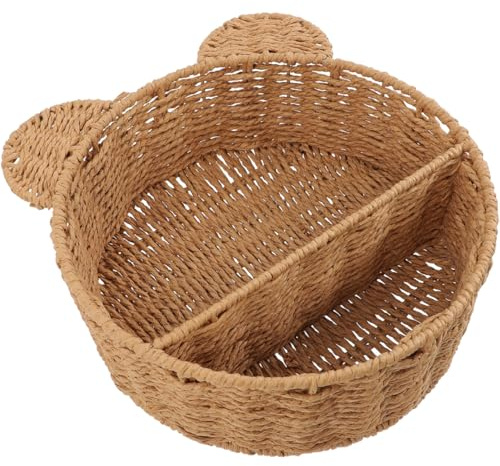 Cabilock Wandregal Boho Stil, Schweberegal FüR Wohnzimmer, Badezimmer, KüChe, Handgewebtes Rattanregal, HäNgekorb FüR Pflanzen Und Deko, 33x29x11cm, Hellbraun