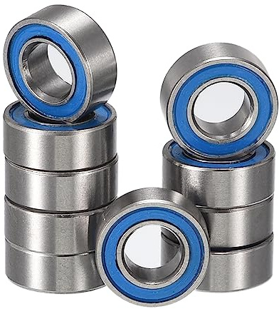 HiPicco MR84-2RS Deep Groove Ball Bearings, ID 4mm x OD 8mm x Width 3mm Miniature Bearings, Double Rubber Sealed Ball Bearing Pre-Lubricated Chrome Steel Blue Z2 Lever 10pcs
