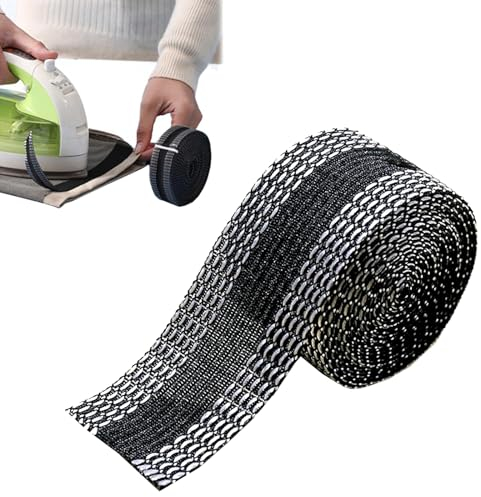 Xinlon 10 M Saumband Zum Aufbügeln Waschfest, Bügelband für Vorhänge, Selbstklebende Saumband, Aufbügeln Saumband Geeignet für Säume, Hosen, Jeans, Röcke, Kleidung, Stoffe (schwarz)