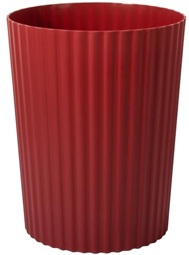 JiatuA Small Trash Can Plastic Wastebasket Round Garbage Container Bin for Bathroom, Kitchen, Bedroom, Home Office, College Dorm, Dark Red