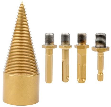 Firewood Drill Bit Wood Splitter, Log Splitter Drill, Heavy Duty Wood Splitter, Electric Drill Bit for Firewood | Hexagonal Electric Log Splitter, Side Screwdriver