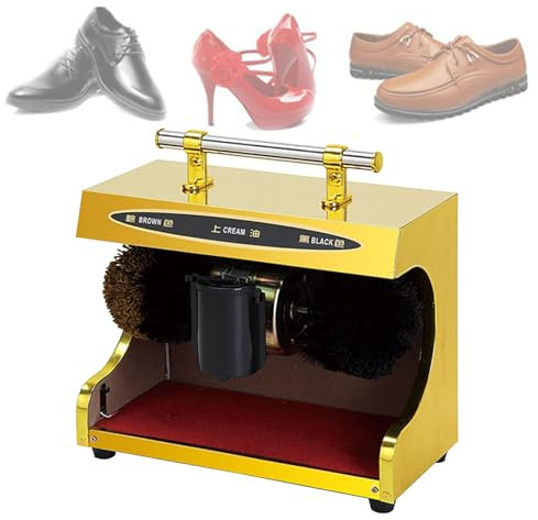 CRBUDY Cireuse à Chaussures à Induction entièrement Automatique, polisseuse à Chaussures Domestique Automatique, polisseuse à Chaussures électrique en Titane pour Usage Public, D (A)
