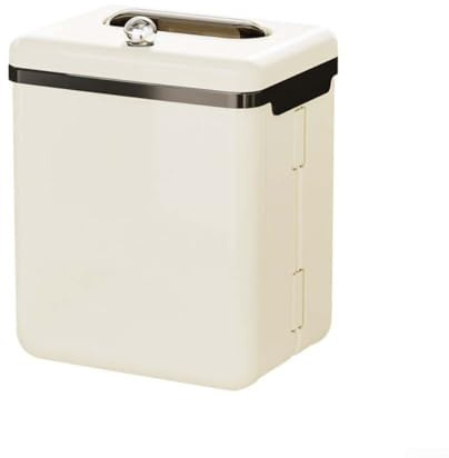 Poubelle murale pliable pour cuisine, salle de bain, WC, avec anneau de compression pour sacs poubelles, design peu encombrant, facile à accrocher, anti-odeur, pour porte d'armoire ou tiroir (blanc1)