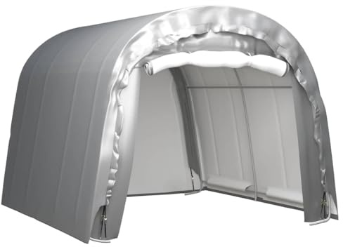 ChicAbode Lagerzelt 300x300cm Stahl UV-beständig Industriezelt Zelthalle Weidezelt Zeltgarage Foliengarage Unterstand Lagerhalle Grau