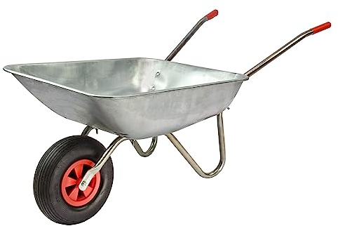 DEMA Schubkarre 65 L – Bauschubkarre, Gartenschubkarre mit Luftbereifung, robuste Mulde, langlebig & wendig, ideal für BAU, Garten, Transport & schwere Lasten