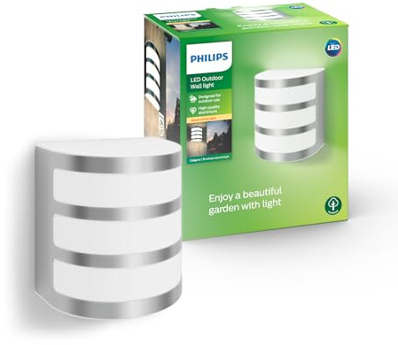 Philips myGarden Calgary - Aplique, LED, iluminación Exterior, 230 V, IP44, E14, Color Gris