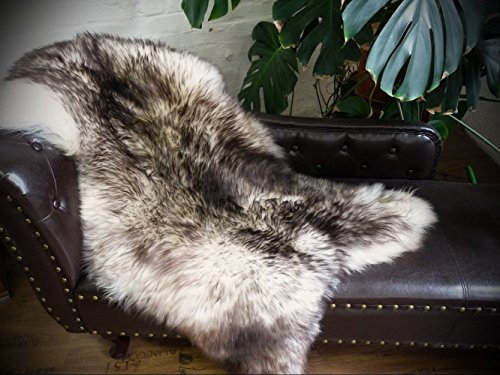 Öko Schaffell Lammfell Fell weiß - Taupe 90-100cm