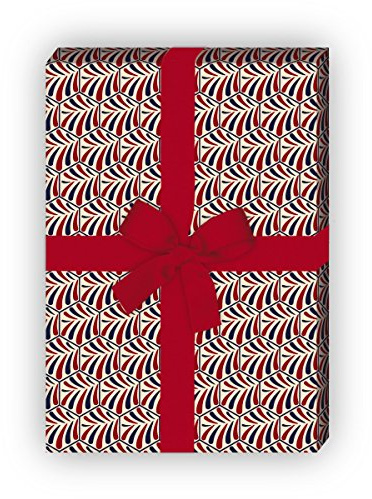 Elegantes Geschenkpapier Set (4 Bogen) / Dekorpapier mit Jugendstil Kacheln, dunkel, um zauberhafte Geschenke noch schöner zu schenken 32 x 48cm