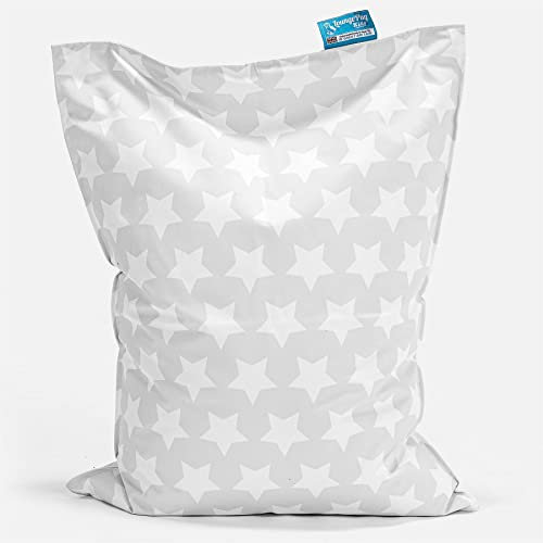 Lounge Pug Kinder Sitzkissen, Grau Star, Bean Bag, Sitzsack fur Kinderzimmer, Bodenkissen
