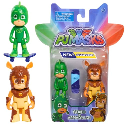 Simba 109402417 - PJ Masks Figuren Set Gecko+Gürtel-Till, Staffel 3, beweglich, 8cm, ab 3 Jahren