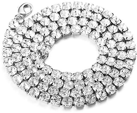 Halukakah Diamant Tennis-Kette Herren,3MM/6MM Goldkette Iced Out Halsband Armband Halskette in 18kt Echt Vergoldet/Platin überzogen Weißgold,Labordiamanten Hand Eingelegt,Geschenk für Ihn