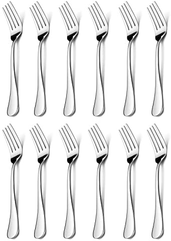 12-Pieces Salad Forks, HaWare Stainless Steel 6.7 Inches Small Dessert Forks, Classic Elegant Design, Mirror Polished, Dishwasher Safe