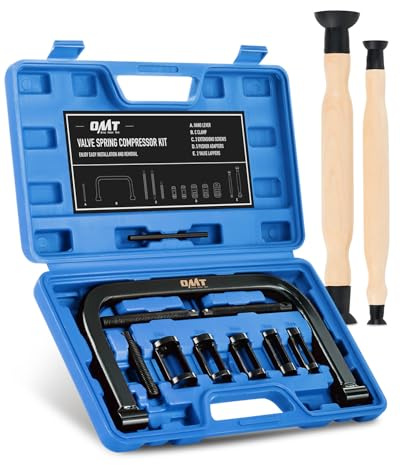 Orion Motor Tech Kit Lève-soupape 10 Pièces avec Serre-Joint en C, Compresseur de Ressort de Soupape pour Auto, Moto et Petit Moteur, Outil de Distribution avec 5 Adaptateurs et Mallette