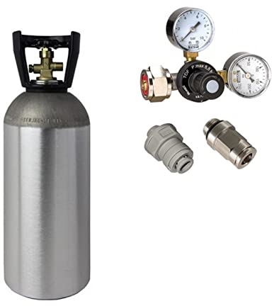 Neues Wasser Group CO2 Druckminderer für große CO2 Mehrwegflaschen inklusive Connector geeignet für Grohe Blue Professional System. Mit und ohne 2 kg CO2 Flasche