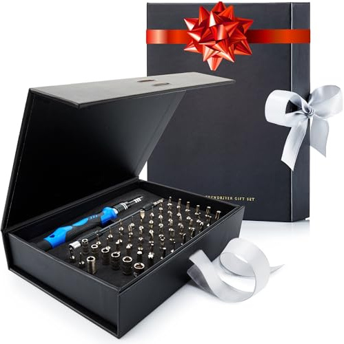 60-in-1 Precision Screwdriver Set, Magnetic Electronics Repair Tool Kit for Laptop, Smartphone, PC & Game Console - Professional S2 Steel Bits, Flexible Shaft & Case - DIY Tech Gifts for Men, Dad, Him