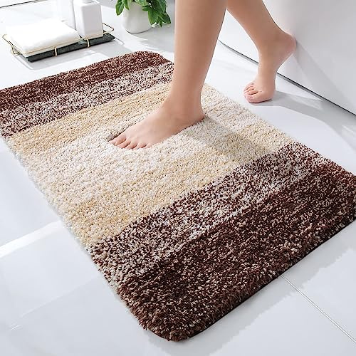 Homaxy Weich Flauschige Badezimmerteppich, Badematte, 40 x 60 cm, Braun
