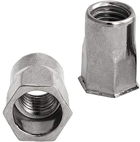 FASTON® Einnietmuttern kl. Senkkopf, Teilsechskantschaft offen 8x17 mm Edelstahl A2 V2A (30 Stück) Senkmutter Teilsechskant Sechskant Nietmuttern Blindnietmutter