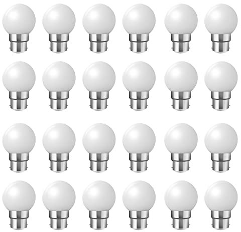 24 lampadine LED B22 2 W 200 Lumen, bianco caldo, infrangibili (equivalenti a 15 W) per esterni - Ergots rinforzati