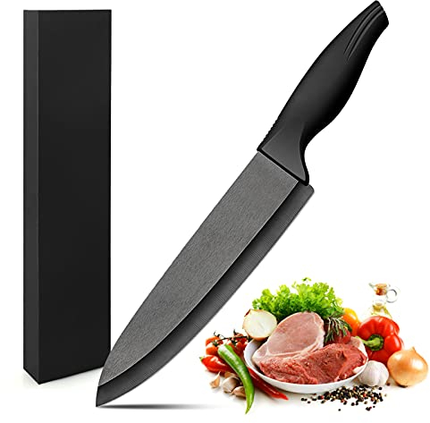 Ballery Keramikmesser, Professionelle Kochmesser 7 Zoll Schälmesser Küchenmesser Chefmesser mit Ergonomischer Griff und Scharfer Klinge für Fleisch, Brot, Obst & Gemüse - Schwarz