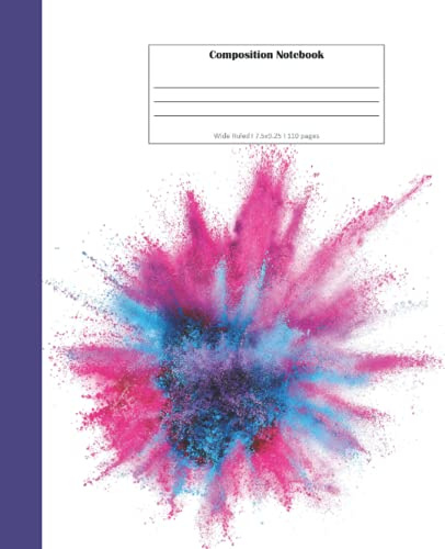 Composition Notebook: Multi-Colored Notebook for Kids and Adults, Cool Colored Smoke, Wide Ruled Book 7.5 x 9.25 in, 110 Pages, Back to School Supplies, For Students and Teachers