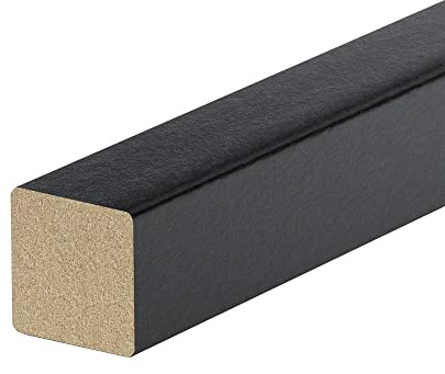 REESE | Quadratleiste Abschlussleiste | MDF SCHWARZ | Folie 20x20mm | 1 Stück /2,3lfm