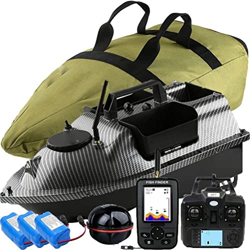 500M 3 Hoppers GPS Fiskebete Båt Karpkrokstolpe RC Båt, LCD-sensor Fishfinder, Med handväska, 12000mah Batteri med stor kapacitet, Ge antenner, propellrar och andra små presenter