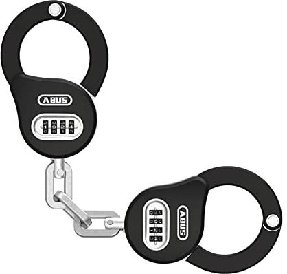 ABUS Handschellenschloss Chain Claw 10 – Fahrradschloss zur Sicherung von Fahrrad, E-Scooter und Roller – 47 cm lang – mit Zahlencode – Schwarz