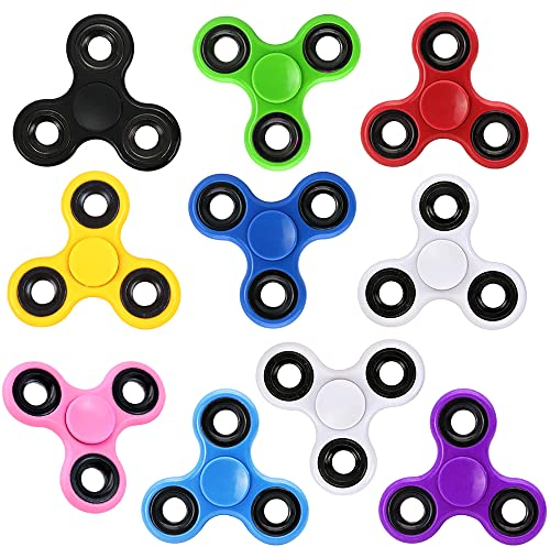 Dilabnda Fidget Spinner Bulk 10 Stück für Erwachsene Kinder, Tri-Spinner Finger Fidget Spinner, Anti-Angst Fokus, Anti Angst Spielzeug, Geschenke für Partygeschenke Klassenbelohnungen