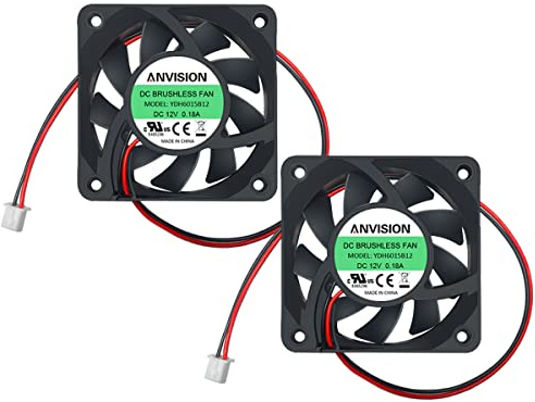ANVISION Bürstenloser Lüfter, 60 mm x 15 mm, DC 12 V, Dual-Kugellager, 60 mm x 15 mm, Desktop, Laptop, 2 Stück