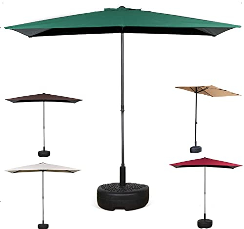 ESCOLL Höhenverstellbarer Sonnenschirm Kleiner Balkonschirm Mit Halbrund Ständer, 5 Rippen Marktschirm Wandschirm Sonnenschutz Halbsonnenschirm 1 Stück (Color : Grün)