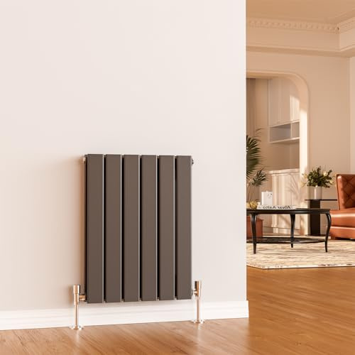 EMKE 600 x 450 mm Radiator Cover Anthracite Vertical Radiator Small Radiator Wall Mounted Modern Double Flat Panel Radiators Central Heating Radiator Bathroom Radiators for Bedroom Sitting Room