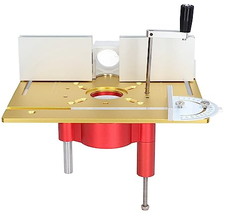 Kit Piastra per Fresatrice per Legno, Piastra per Fresatrice in Alluminio Sollevamento per Fresatrice Piastra per Fresatrice Elettrica Kit Base di Sollevamento per Smussatura per(Color oro)