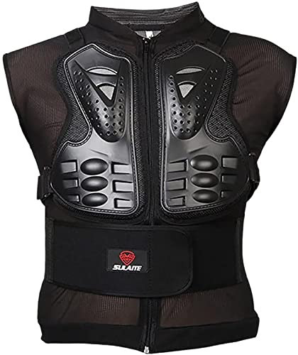 Motorrad-Körperpanzer für Erwachsene, Brust- und Rückenschutz, Schutzweste, Schutzausrüstung für Dirt Bike, Motorrad, Motocross, Skifahren, Snowboarden, Brust- und Panzerschutz, Schwarz, 2XL