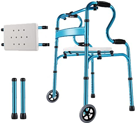 Andadores para personas mayores, plegables, ligeros, para personas mayores con asiento para discapacidades, andadores de interior, marco de caminata para personas mayores, estrella C de luz