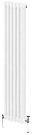 Radiatore Termosifone a 3 Colonne 1800mm x 292mm Moderno Centralizzato Bianco in Acciaio Inox Verticale a Parete Cucina Soggiorno Bagno Kit di Fissaggio e Spazzola Inclusi